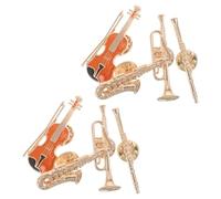 POPETPOP 8pièces Broches Instruments de Musique Métal Ensemble de Broches avec Violon Clarinette Saxophone et Trompette Bijoux pour Femmes et Cadeaux Musicaux