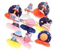 POPETPOP 9 pièces Décoration Anniversaire Thème Spatial Centre de Table Astronaute Nid Abeille Kit de Fête Facile à Installer pour Ambiance Joyeuse