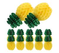 POPETPOP 9 Pièces Pendentifs en Papier Ananas Motif Alvéolé 20 Cm, Décorations Suspendues Tropicales pour Fête Hawaïenne, Mariage et Anniversaire, Décorations de Fruits en Papier pour