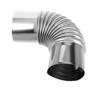 POPETPOP 90degré Conduit De Cheminée Acier Inoxydable Rallonge Portable pour Poêle Tente De Camping Accessoire De Cheminée avec Adaptateur De Conduit De Fumée