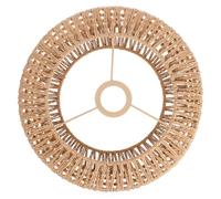 POPETPOP Abat-jour en Corde de Paille Tressée, Taille L, Couleur Jaune, Abat-jour Suspendu Rustique pour Plafonnier et Lampe Suspendue, Diffuseur de Lumière Doux, Adapté pour Décoration