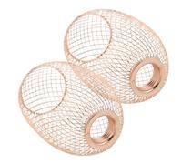 POPETPOP Abat-jour Installation Facile Ovale en Fer Ajouré Double Trou 2 Pièces Or, Lampe Décorative Moderne et Éclairage Optimisé pour Luminaires Suspendus pour Intérieur