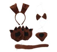 POPETPOP Accessoires Cosplay Animal pour Garçon Fille Set Chien Comprenant Bandeau Oreilles Nez Queue et Nœud pour Fêtes et Déguisements