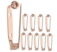 POPETPOP Accessoires Épingles à Barre En Cuivre 35mm, Fermoirs De Sécurité Pour Broches Diy, Lot De 10 Pièces, Bricolage Bijoux Pour Manteaux Et Pulls