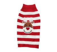 POPETPOP Adorable Pull pour Chien en Tricot avec Motif De Bande D'élan Manteau pour Chien De Noël