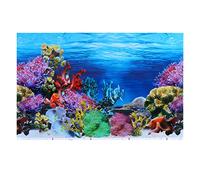 POPETPOP Affiche Daquarium De Décoration Daquarium Moderne 40x82cm Autocollant De Réservoir Deau Double Face Paysage Aquarium Fond