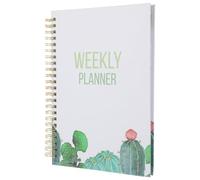 POPETPOP Agenda Hebdomadaire 2024 en Papier Blanc A5 Spirale et Élastique, Planificateur Multifonction pour Étudiants et Enseignants, Organisation des Tâches et Priorisation