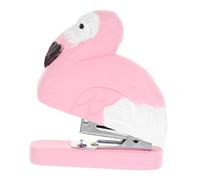 POPETPOP Agrafeuse Flamant Bois Mini Portable Décor de Bureau Créatif et Fonctionnel Accessoire de Bureau Mignon pour Garçon Fille et Adultes Originale