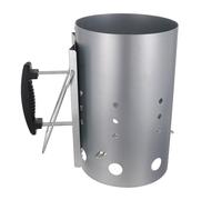 POPETPOP Allume-cheminée pour Barbecue, Poêle à Carbone, Usage Extérieur BBQ, Acier Galvanisé Argenté, sans Goût de Liquide D’allumage, sans Arrière-goût Chimique