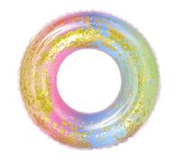 POPETPOP Anneau de Natation PVC Semi Transparent à Sequins Dégradés Arc Ciel Flotteur sans Gonflage pour Garçon Fille Ans Piscine Coloré