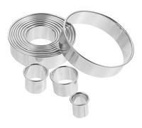 POPETPOP Anneaux de Cuisson en Acier Inoxydable Argentés 12pcs, Emporte-pièces Ronds Polyvalents pour Pâtisserie et Boulangerie, Découpe Facile de Formes