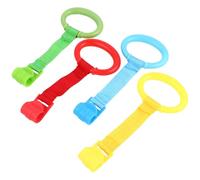 POPETPOP Anneaux de Lit Bébé en Plastique Sain 4pcs Sangle Tressée, Anneaux de Traction Debout pour Berceau à Domicile, Facile à Utiliser pour Bébé