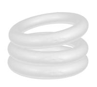 POPETPOP Anneaux en Mousse pour Couronne de Mariage, Lot de 3 Cercles en Polystyrène Blanc 25 X 3,9 CM pour Décoration de Fleur et Bricolage Festif