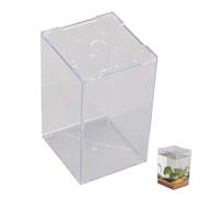 POPETPOP Aquarium à Betta Acrylique Transparent Mini Réservoir Décoratif Accessoire de Décoration de Bureau pour Poissons et Plantes et Moderne pour Maison Bureau