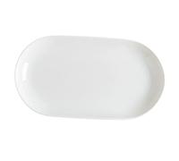 POPETPOP Assiette Ovale Céramique Blanche Plateau Polyvalent pour Barbecue Cuisson Vapeur de Poisson Service de Snacks et Pâtisseries Résistante et Facile à Nettoyer