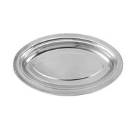 POPETPOP Assiette Ovale Inox 1 Pièce pour Grignoter Snacks et Fruits, Plateau de Service Cuisine Maison