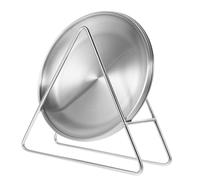 POPETPOP Assiette Ronde Inox avec Support de Rangement Set de Assiettes Résistantes pour Restaurant Barbecue Snacks et Desserts Service Pratique pour Cuisine et Bar