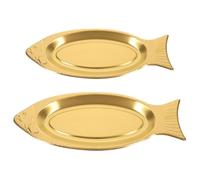 POPETPOP Assiettes à Poisson en Acier Inoxydable 2 Pcs Plateau Vapeur Magnétique, Plat de Service Ménager Résistant la Chaleur Cuisine et Restaurant