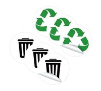 POPETPOP Autocollants de Recyclage Poubelles Auto-Adhésifs Étanches en PVC, Lot de 6 Sets, Résistants à L'Eau, Adaptés aux Poubelles Extérieures et Classification des Ordures Ménagères