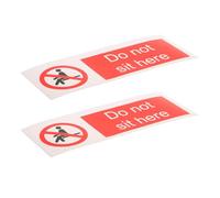 POPETPOP Autocollants de Sécurité Panneau Avertissement Ne Pas S’asseoir Autocollants Pvc Auto-adhésifs 2pcs 150x50mm Rappel Vigilance Environnementale pour Bureau et Hôtel