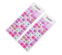 POPETPOP Autocollants Lettres Clavier Anglais 2 Feuilles, Stickers Adhésifs pour Clavier Qwerty D'ordinateur Portable, pour Apprentissage Multilingue