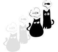 POPETPOP Autocollants Muraux Chats Décoratifs Waterproof Pvc, Repositionnables et Amovibles, pour Chambre D'garçon et Filles et Décoration Intérieure, Lot de 2 Pièces 30x30 Cm, Usage