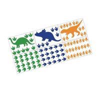 POPETPOP Autocollants Muraux Dinosaure Set Décoration Chambre Autocollants Amovibles Motifs de PVC Bleu Vert Orange
