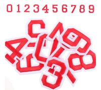 POPETPOP Autocollants Numérotés Adhésifs Rouges pour Maillots de Football 2 Ensembles de 20 Pièces Autocollants DIY pour Vêtements et Casques de Sport Personnalisables et Faciles à