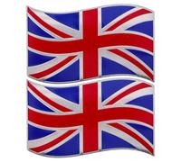 POPETPOP Autocollants pour Véhicules en Aluminium Forme Drapeau 2pcs, Étanches et Faciles à Enlever, Décorations pour Pare-Chocs de Voiture