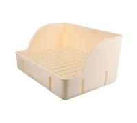 POPETPOP Bac à Litière pour Lapin Grille Métallique Anti-éclaboussures, Grosse Taille en Beige, pour Cage à Lapin, Dresseur d'animaux De Compagnie