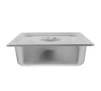 POPETPOP Bac Inox 1/2 avec Couvercle Hermétique, Acier Inoxydable Épais 33x265x100 Mm, Lot de 2 Plats de Buffet Professionnels pour Restauration et Service Traiteur
