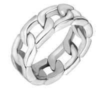 POPETPOP Bague à Maillons Gourmette En Acier Inoxydable Titane Creuse Pour Homme Bague De Personnalité Taille 11 Style Moderne Soirée Fête Quotidien