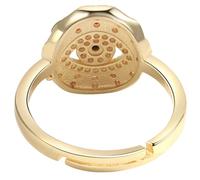 POPETPOP Bague Ajustable Œil Maléfique en Cuivre Doré Décorative pour Femmes, Élégante et Délicate, pour Soirées et Occasions Spéciales
