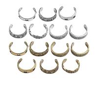 POPETPOP Bague D'orteil Sculptée En Alliage Creuse, Petite Bague D'orteil Métal Vintage, Unisexe, Décoration D'orteils Décontractée, Lot De 14 Pièces, Doré Et Argenté