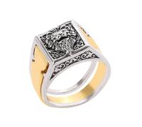 POPETPOP Bague Homme Tête Lion avec Compartiment Secret Anneau Gothique Vintage Anneau Deuil et Cendres pour Hommes Accessoire Mode Retro