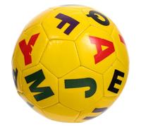 POPETPOP Ballon de Football Gonflable Léger pour Garçon Fille Résistant à Usure Couleur Jaune Éducatif avec Lettres Anglaises pour Améliorer la Coordination Habiletés Motrices des Garçon