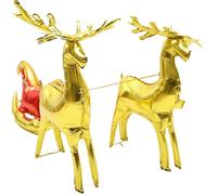 POPETPOP Ballon de Noël 3D en Aluminium Doré Petit Format Ensemble 3 Pièces Décoratif pour Fête Décoration de Scène et Ambiance Festive