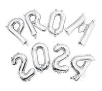 POPETPOP Ballons en Aluminium Remise des Diplômes 2024 Ensemble Décoratif Argenté Prom 2024 Ballons Fête Résistants et Décoratifs pour Décoration Maison et Événement