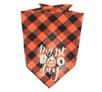 POPETPOP Bandana Halloween pour Chat Écharpe Accessoire pour Animaux Bandana Ajustable My First Boo