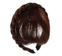 POPETPOP Bandeau à Frange Synthétique Avec Tresse Épi Perruque à Bandeau Extensions De Frange Pour Cheveux Aérienne Chic Design Tout-