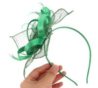 POPETPOP Bandeau Bibi Vintage Vert en Tulle Organza Mini-Chapeau Bohème pour Mariage Tea Party et Carnaval Accessoire de Coiffure Femme au Style Rétro Victorien Coiffe Légère et