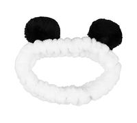 POPETPOP Bandeau Cheveux Femme Élastique Avec Oreilles De Panda Léger Et Confortable Pour Sport Maquillage Et Nettoyage Du Visage Accessoire Mode Doux Et Souple Noir