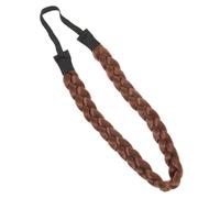 POPETPOP Bandeau Cheveux Tressés Épais Élastique et Filles Postiche Synthétique Classique Large Tresse Accessoire Beauté Naturel Café Ajustable