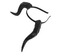 POPETPOP Bandeau Cornes Gothiques Amovibles Noir pour Adulte Serre-tête Cornes de Bouc Léger et Confortable Accessoire Fête Halloween Cosplay