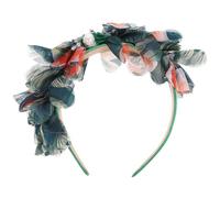 POPETPOP Bandeau Hawaïen à Fleurs en Tissu Perles Abs, Confortable et Polyvalent, pour Vacances et Occasions Diverses, Style Tropical Élégant et Délicatement Travaillé