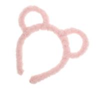 POPETPOP Bandeau Oreilles D'ours en Peluche Adorable Rose pour Maquillage et Lavage Visage, Accessoire pour Événements Cosplay et Routine Beauté