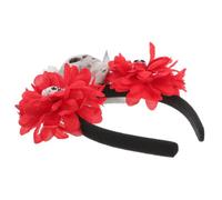 POPETPOP Bandeau pour Cheveux d'halloween à Tête de Mort Rouge, Léger et Confortable, Accessoire Chic pour Fête d'halloween ou Carnaval