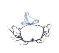 POPETPOP Bandeau Renaissance en Bois de Cerf Fleuri Branches Décor Fruits et Cœurs Serrage-Tête Cosplay Femme pour Déguisement Fée et Accessoires Festifs Bandeau Oreilles Chères