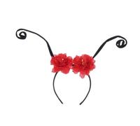 POPETPOP Bandeau Serre-tête Antenne Fourmi avec Fleurs Rouge Accessoire Cheveux et Flexible pour Fête Cadeau Femme Décoration Tête Amusante