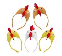 POPETPOP Bandeaux de Déguisement D'halloween en Tissu et Plastique, Ajustement Confortable Lot de 5 Coiffe de Poulet pour Fêtes Festives et Événements Cosplay